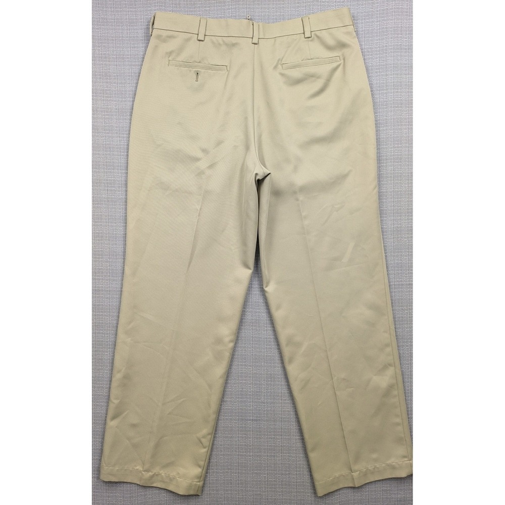 IZOD Golf X-Treme Function Mens Khaki Tan Flat Front Performance Pants 36x32